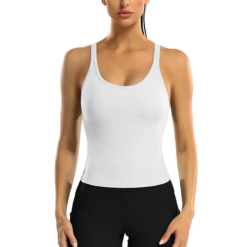 Racerback Workout Tank with Built-In Bra