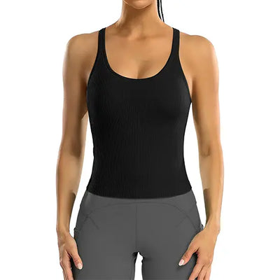 Racerback Workout Tank with Built-In Bra