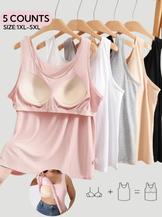 Plus Size Sculpt Tank with Built-In Bra