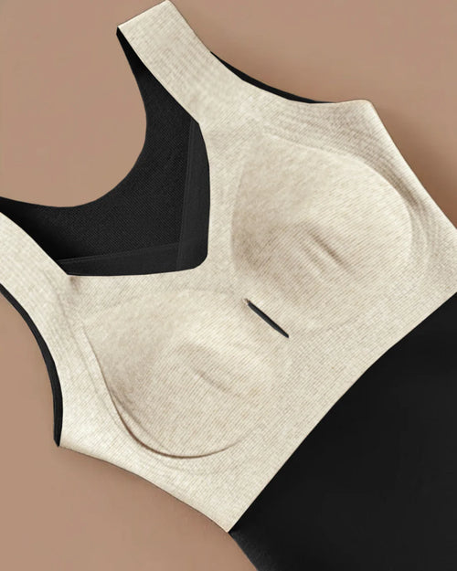 Sheer Mesh V-Neck Tank with Built-In Bra