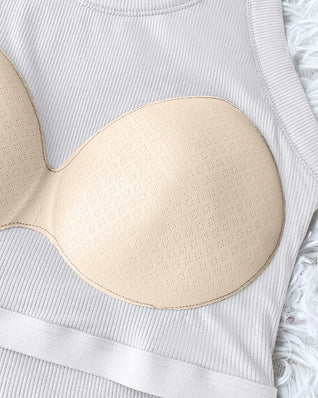 Ribbed Sculpt Tank with Built-In Bra