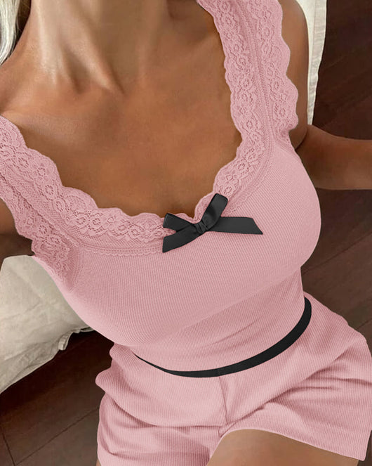 Pajama Set with Built-In Bra