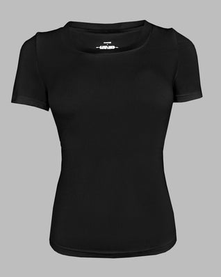 Ribbed Short-Sleeve Sculpt Top with Built-In Bra