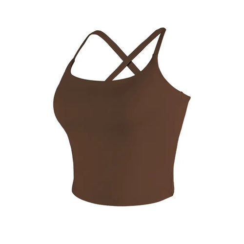 Criss-Cross Adjustable Straps Top with Built-In Bra