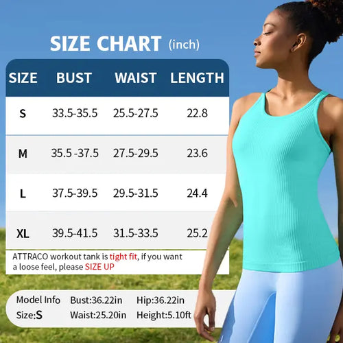 Tight-Fit Racerback Workout Tank with Built-In Bra