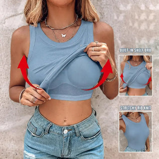 Ribbed Sculpt Tank with Built-In Bra