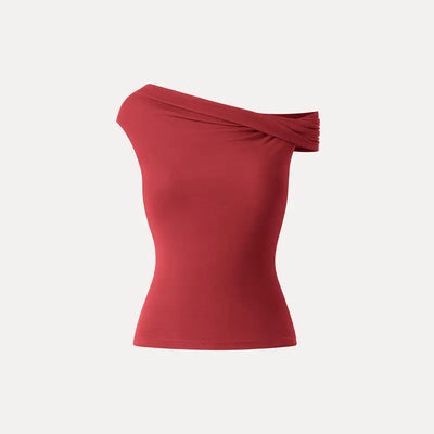 Asymmetrical Brami Top with Built-In Bra