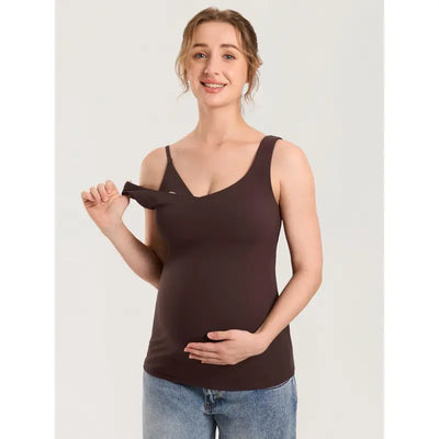 Maternity & Nursing Tank Top with Built-In Bra