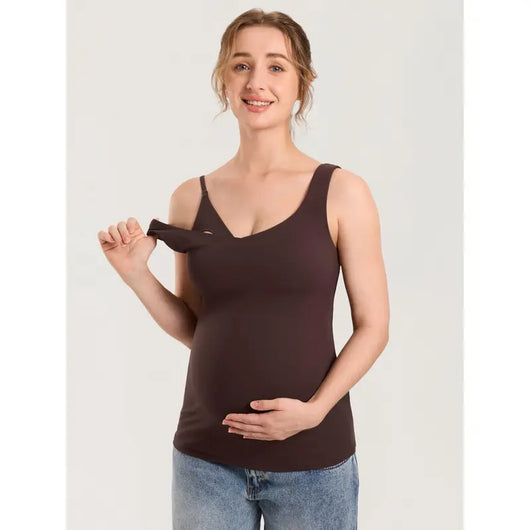 Maternity & Nursing Tank Top with Built-In Bra