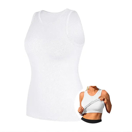 High Neck Workout Tank with Built-In Bra