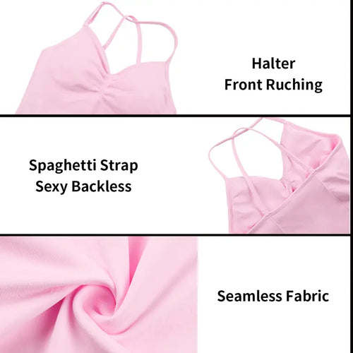 Strappy Backless Workout Tank with Built-In Bra