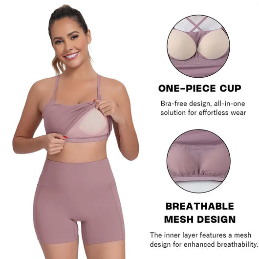 Criss-Cross Adjustable Straps Top with Built-In Bra