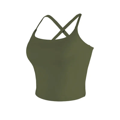 Criss-Cross Adjustable Straps Top with Built-In Bra