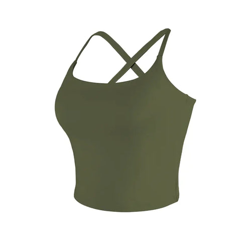Criss-Cross Adjustable Straps Top with Built-In Bra