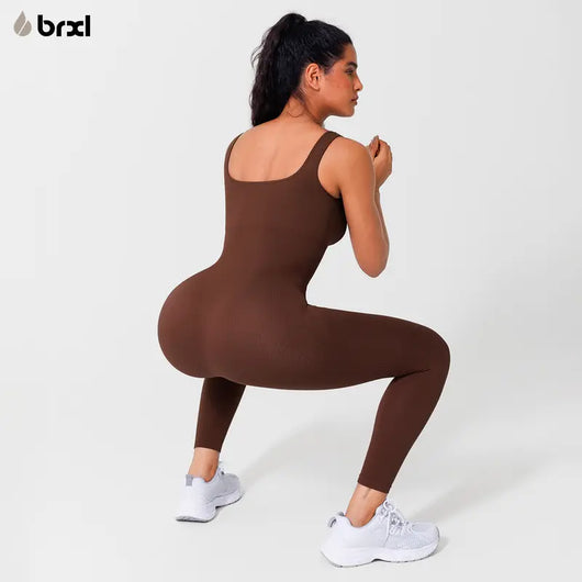 Tummy Control One-Piece Jumpsuit with Built-In Bra