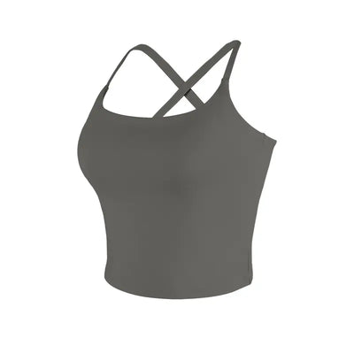 Criss-Cross Adjustable Straps Top with Built-In Bra