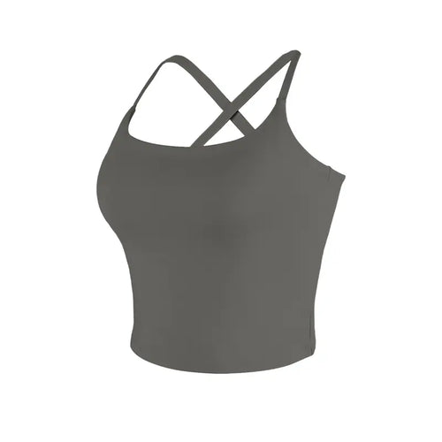 Criss-Cross Adjustable Straps Top with Built-In Bra