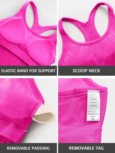 Tight-Fit Racerback Workout Tank with Built-In Bra