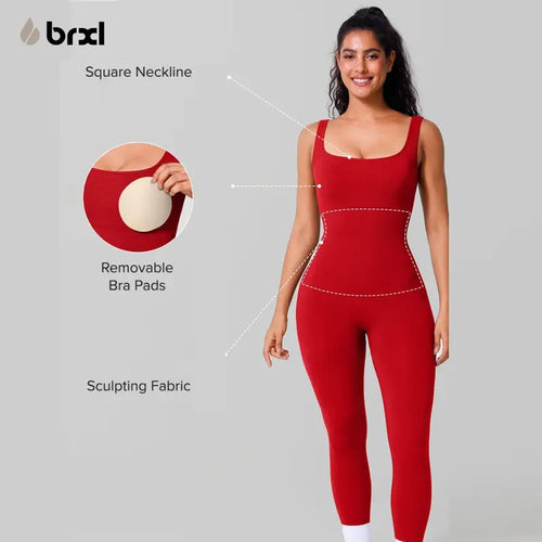Tummy Control One-Piece Jumpsuit with Built-In Bra