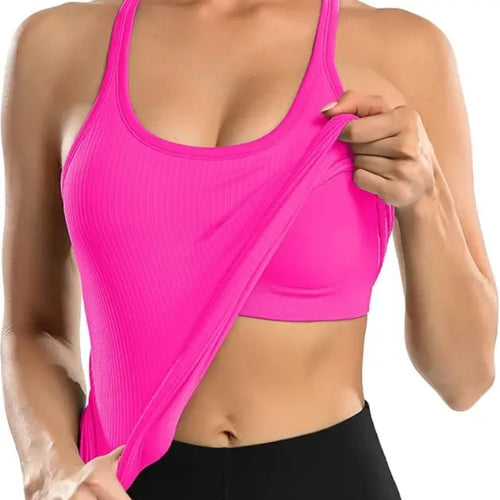 Tight-Fit Racerback Workout Tank with Built-In Bra
