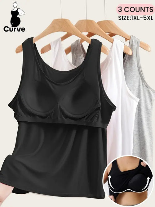 Plus Size Sculpt Tank with Built-In Bra