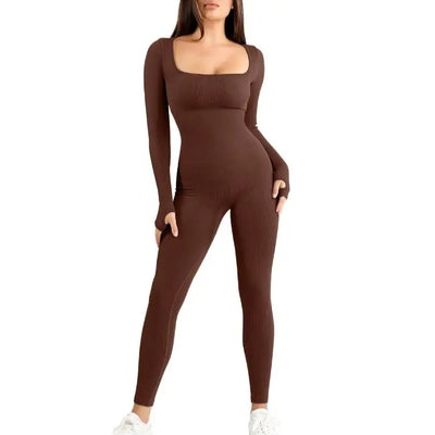 Tummy Control One-Piece Jumpsuit with Built-In Bra