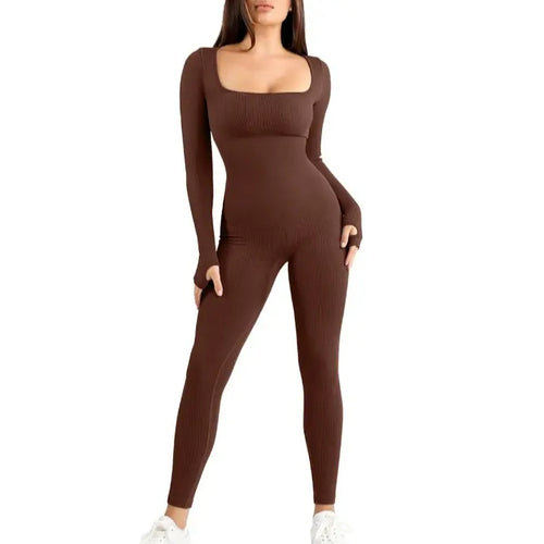 Tummy Control One-Piece Jumpsuit with Built-In Bra