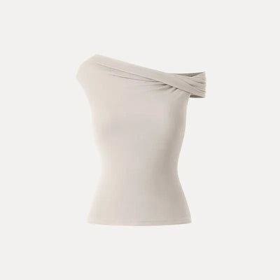Asymmetrical Brami Top with Built-In Bra
