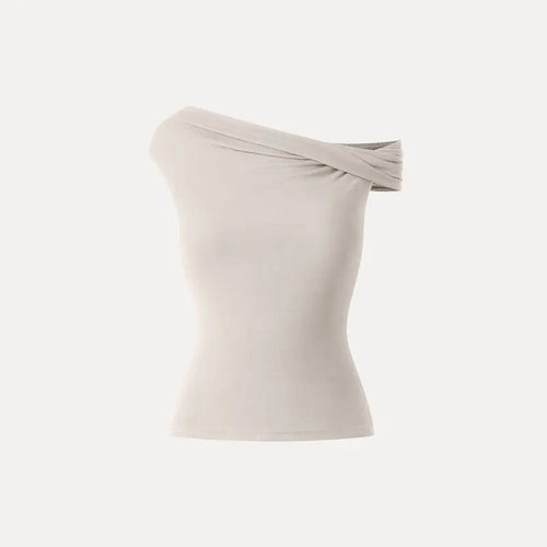 Asymmetrical Brami Top with Built-In Bra