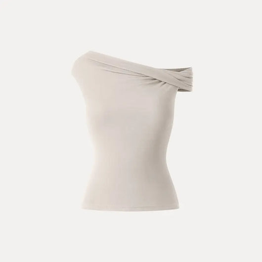 Asymmetrical Brami Top with Built-In Bra