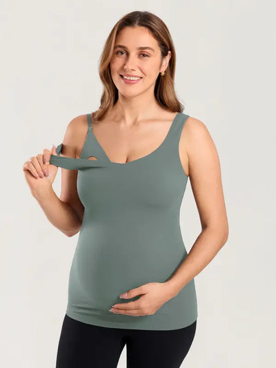 Maternity & Nursing Tank Top with Built-In Bra