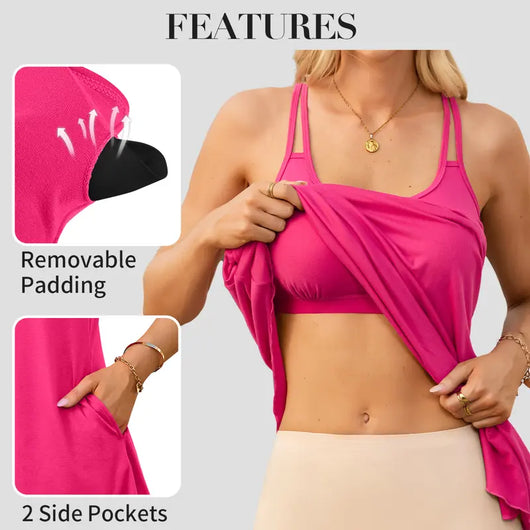 Summer Scoop Neck Dress with Built-In Bra