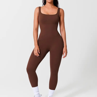 Tummy Control One-Piece Jumpsuit with Built-In Bra