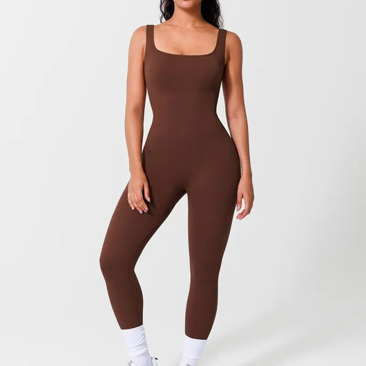 Tummy Control One-Piece Jumpsuit with Built-In Bra