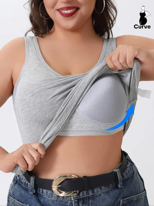 Plus Size Sculpt Tank with Built-In Bra