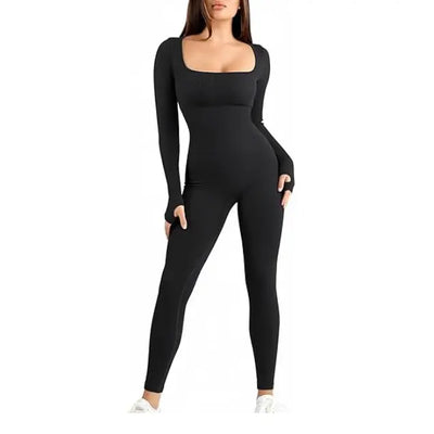 Tummy Control One-Piece Jumpsuit with Built-In Bra