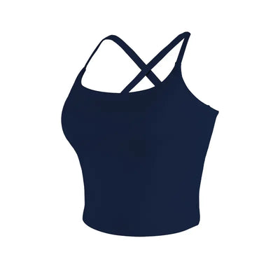Criss-Cross Adjustable Straps Top with Built-In Bra