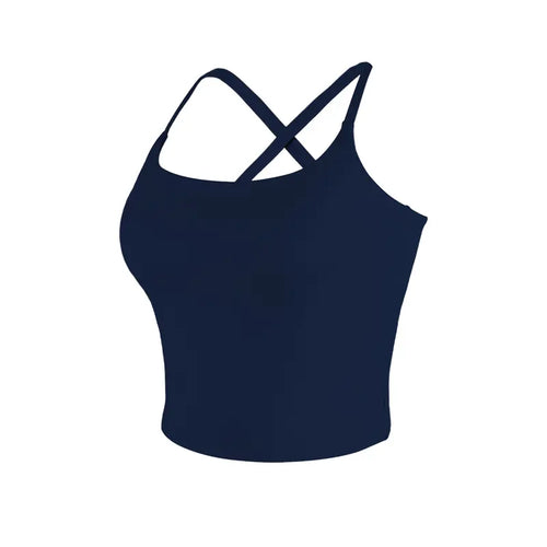 Criss-Cross Adjustable Straps Top with Built-In Bra