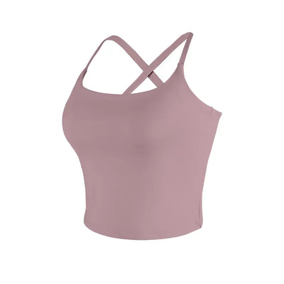 Criss-Cross Adjustable Straps Top with Built-In Bra
