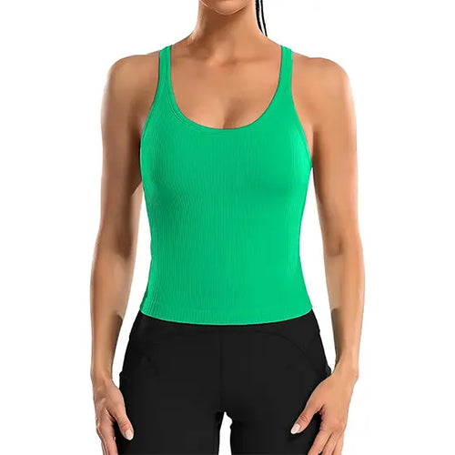 Racerback Workout Tank with Built-In Bra