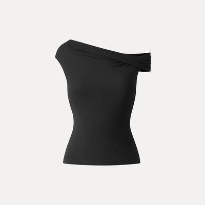 Asymmetrical Brami Top with Built-In Bra