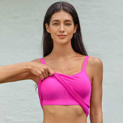 Ribbed Backless Workout Tank Top with Built-In Bra