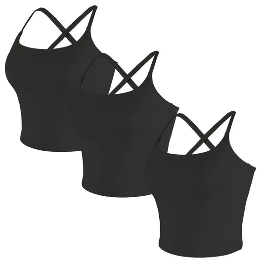 Criss-Cross Adjustable Straps Top with Built-In Bra
