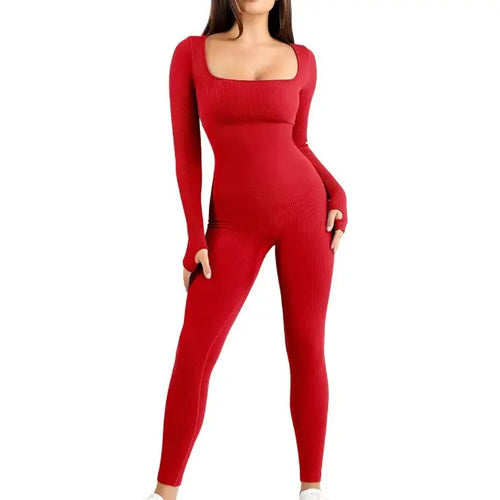 Tummy Control One-Piece Jumpsuit with Built-In Bra