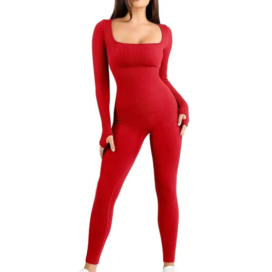 Tummy Control One-Piece Jumpsuit with Built-In Bra