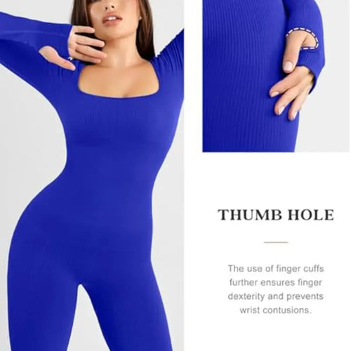 Tummy Control One-Piece Jumpsuit with Built-In Bra