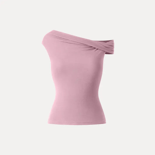 Asymmetrical Brami Top with Built-In Bra
