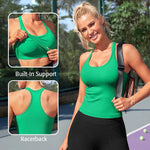 Racerback Workout Tank with Built-In Bra
