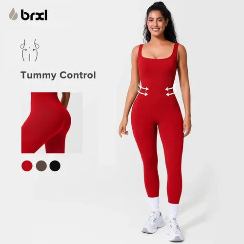 Tummy Control One-Piece Jumpsuit with Built-In Bra
