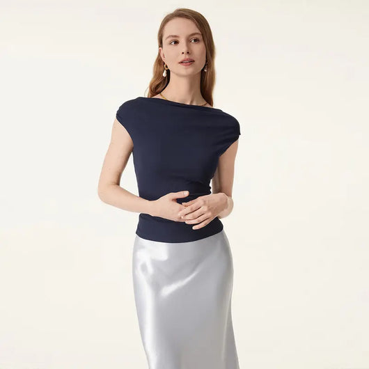 Asymmetrical Brami Top with Built-In Bra